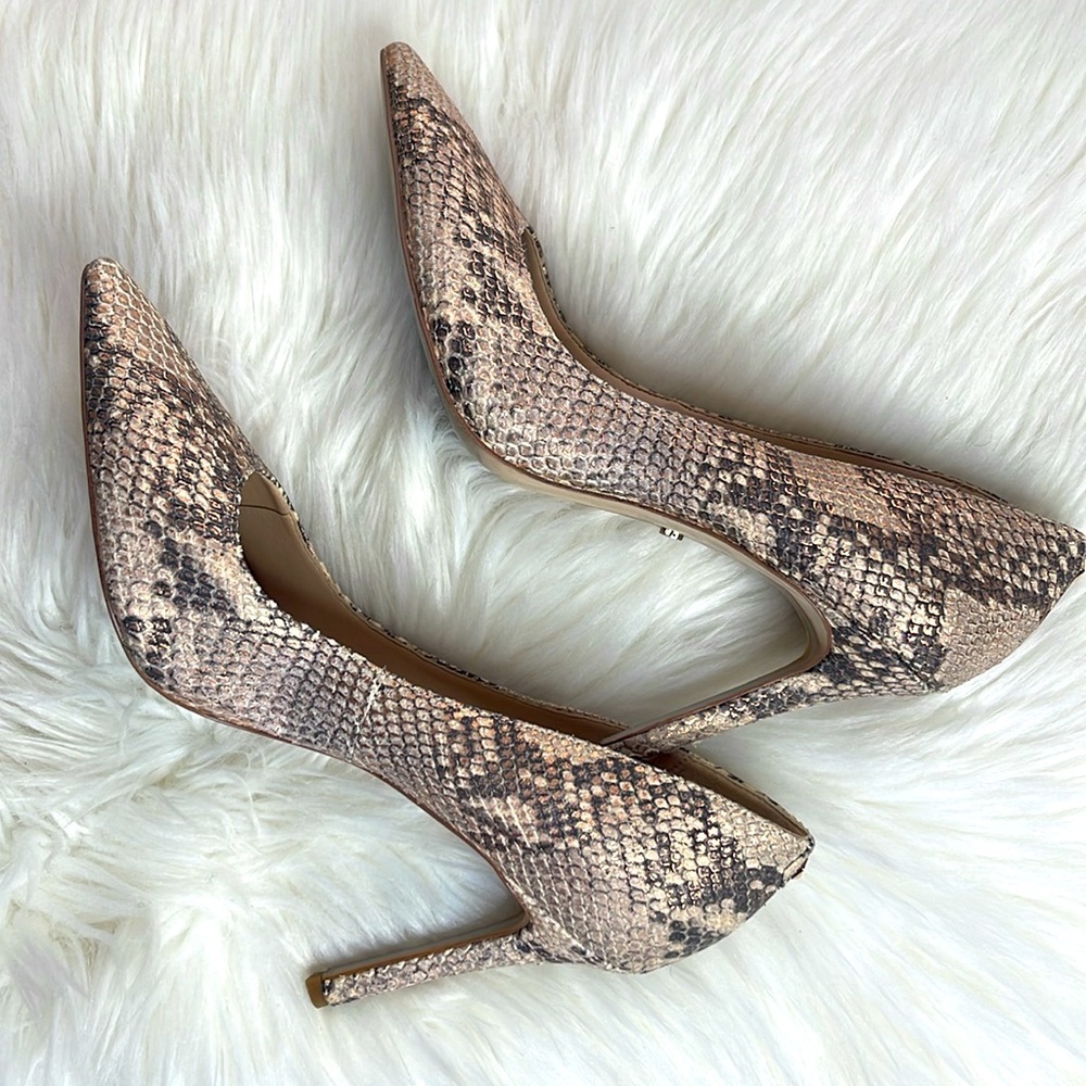 ‼️LAST CHANCE‼️Sam Edelman Snakeskin Heels - Tan and Black - Picture 4 of 8